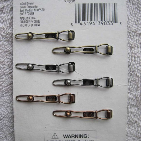 6 Scunci Link Metal Hair Barrette Clips Stay Tight - Picture 4 of 4